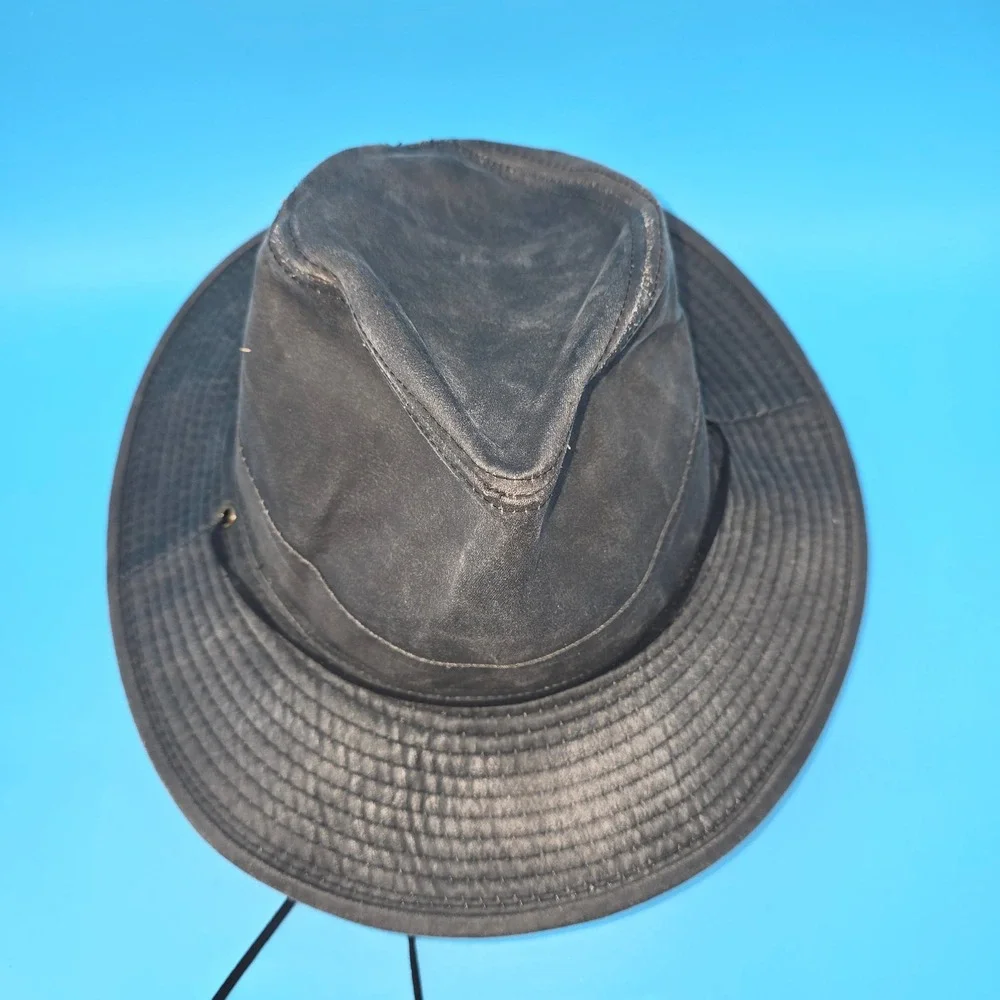 Signatures Waxed Cotton Safari Hat Wide‎ Brim Fedora Brown S/M